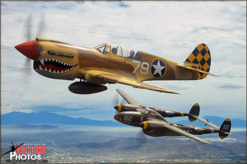P-40N_Warhawk - P-38J Lightning